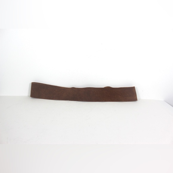 70’s Rust Brown Suede Leather Tie Belt with Long Fringe Small S M Medium Wide - Picture 5 of 6